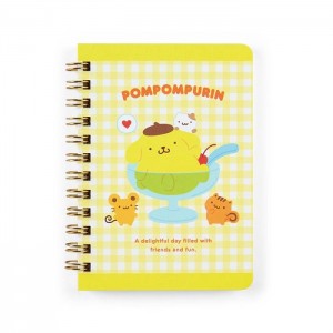 Hello Kitty Pompompurin Compact Ruled Notebook Yellow | USA_HK37601