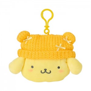 Hello Kitty Pompompurin Cozy Cap Mascot Clip Pouch Yellow | USA_HK48991