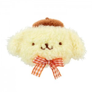 Hello Kitty Pompompurin Plush Hair Clip (Gingham Bow) Yellow | USA_HK72621