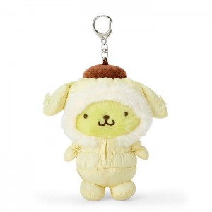 Hello Kitty Pompompurin Plush Mascot Keychain (Winter Snowsuit Series) Yellow | USA_HK73026