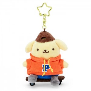 Hello Kitty Pompompurin Plush Mascot Keychain (Sk8r Squad Series) Yellow / Orange | USA_HK16134