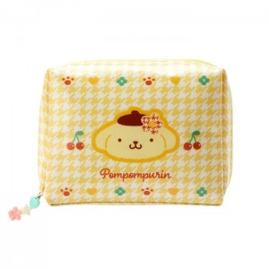 Hello Kitty Pompompurin Zipper (Floral Houndstooth Series) Yellow | USA_HK96634
