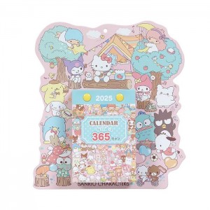 Hello Kitty Sanrio Characters 2025 Daily Wall Calendar Pink / Blue | USA_HK33242