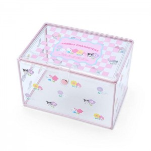 Hello Kitty Sanrio Characters Clear Storage Case (Pastel Check Series) Pink | USA_HK95281