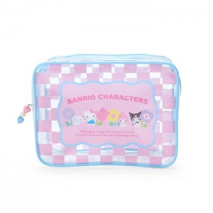 Hello Kitty Sanrio Characters Clear Zipper (Pastel Check Series) Pink | USA_HK10154
