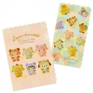 Hello Kitty Sanrio Characters File Folder Set (Baby Bear Series) Yellow | USA_HK96857