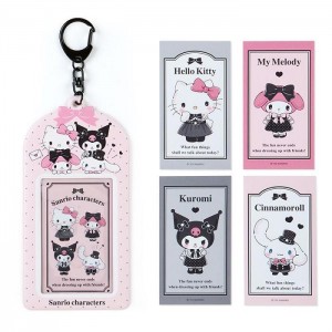 Hello Kitty Sanrio Characters ID Badge Holder & Sticker Set (Pretty Party Series) Grey / Pink | USA_HK49119