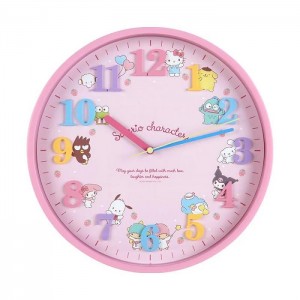 Hello Kitty Sanrio Characters Wall Clock Pink | USA_HK38712