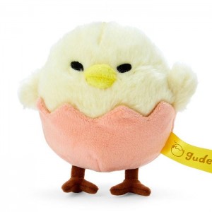 Hello Kitty Shakipiyo Plush Mascot Keychain (Gudetama Land Series) Yellow / Pink | USA_HK13275