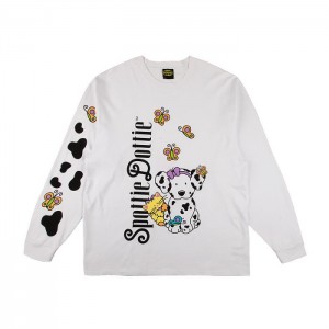 Hello Kitty Spottie Dottie x Dumbgood Distressed Long Sleeve Yellow | USA_HK41211