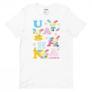 Hello Kitty U*SA*HA*NA Scattered Letters Tee Black | USA_HK22717